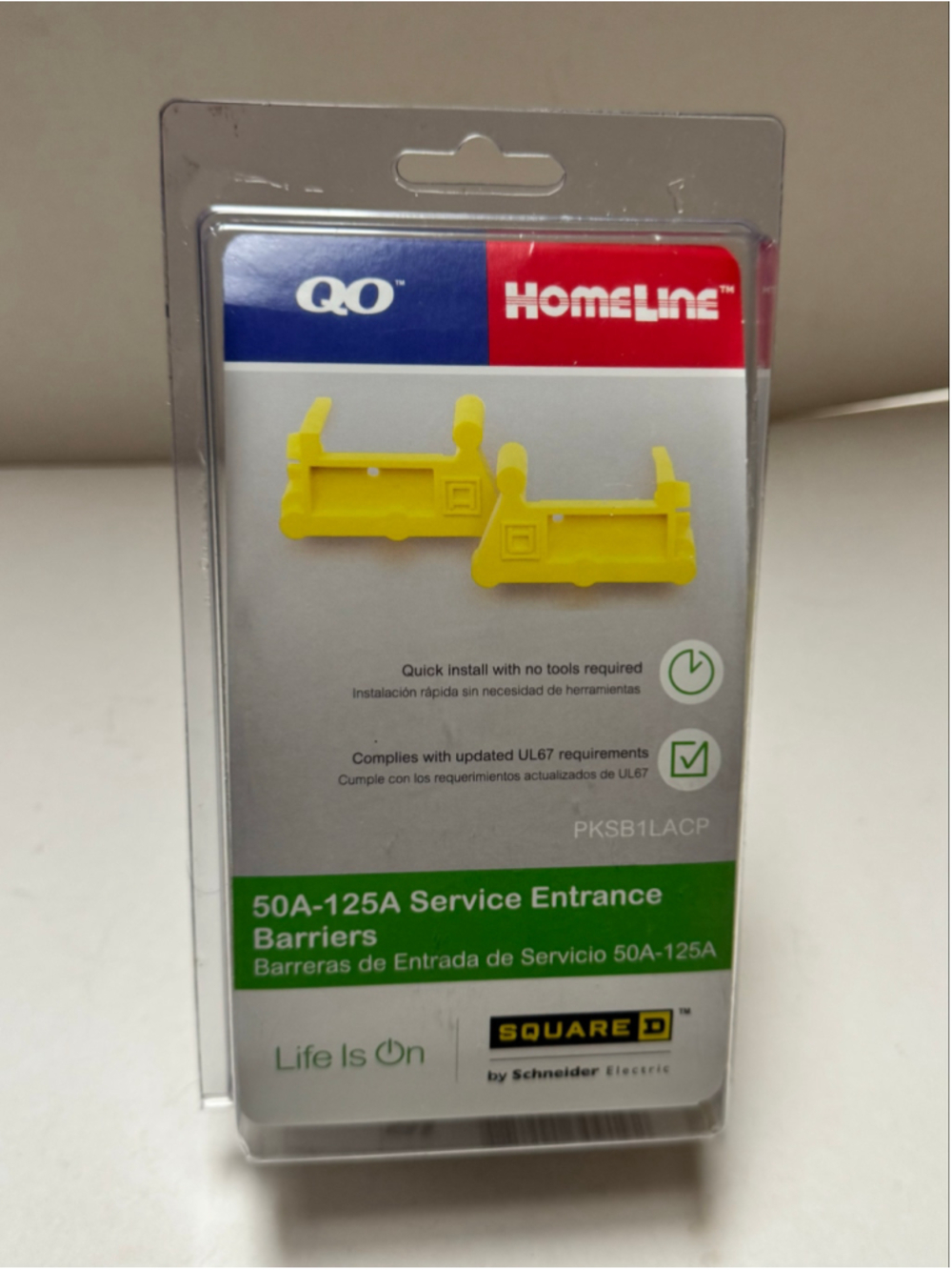 Square D 50A-125A Service Entrance Barriers, Yellow - NEW